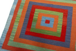 Surface texture of New Kilim Sofre rug with natural Wool and intricate pattern