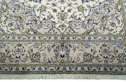Full view of 2000s Kashan rug from Iran / Persia, 292 × 202 cm in Beige tones