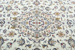 Central medallion detail of 2000s Kashan rug from Iran / Persia