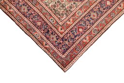Backside of handmade 2000s Bijar rug showing knot structure and weave density