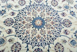 Central medallion detail of New Nain rug from Iran / Persia