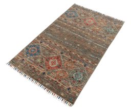 Close-up detail of New Samarkand rug from Pakistan showing Wool weave