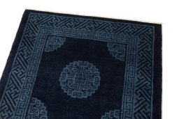 Surface texture of 1990s China rug with natural Wool and intricate pattern