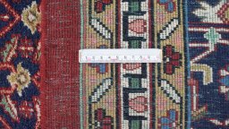 Full view of 1970s Bijar rug from India, 398 × 301 cm in Dark red tones