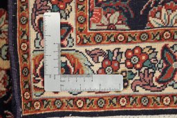 Full view of New Bijar rug from Iran / Persia, 231 × 77 cm in Dark blue tones