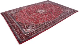 Close-up detail of 1950s Bijar rug from Iran / Persia showing Wool weave