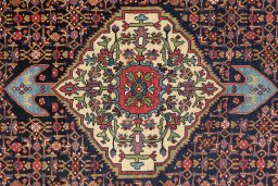 Central medallion detail of 1920s Bijar rug from Iran / Persia