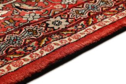 Close-up detail of 1990s Bijar rug from Iran / Persia showing Wool weave