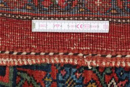 Full view of 1890s Bijar rug from Iran / Persia, 467 × 335 cm in Dark red tones