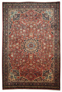 Full view of 2000s Bijar rug from Iran / Persia, 324 × 217 cm in Red tones