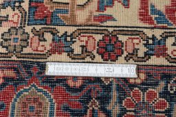 Backside of handmade 2000s Bijar rug showing knot structure and weave density