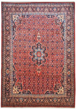 Full view of 2000s Bijar rug from Iran / Persia, 310 × 222 cm in Red tones