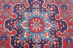 Surface texture of 2000s Bijar rug with natural Wool and intricate pattern