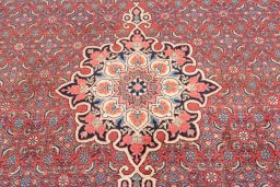 Surface texture of 1950s Bijar rug with natural Cork and intricate pattern