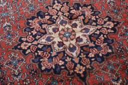 Surface texture of 2000s Bijar rug with natural Wool and intricate pattern