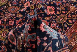 Close-up detail of 1930s Bijar rug from Iran / Persia showing Wool weave