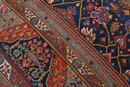Close-up detail of 1930s Bijar rug from Iran / Persia showing Wool weave
