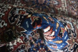 Close-up detail of New Bijar rug from Iran / Persia showing Cork weave