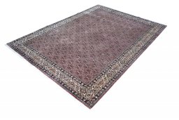 Corner detail of New Bijar rug showing border pattern and Cork pile