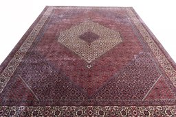 Surface texture of New Bijar rug with natural Cork and intricate pattern
