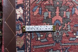 Surface texture of 1970s Bijar rug with natural Wool and intricate pattern