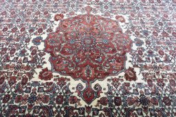 Central medallion detail of 1970s Bijar rug from Iran / Persia