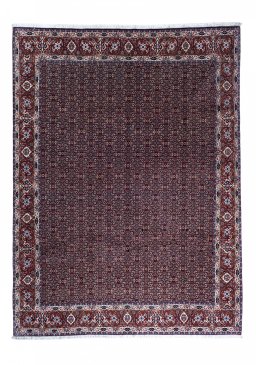 Full view of New Bijar rug from Iran / Persia, 341 × 255 cm in Blue tones