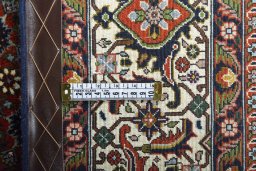 Backside of handmade 2000s Bijar rug showing knot structure and weave density