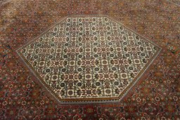 Central medallion detail of 2000s Bijar rug from Iran / Persia