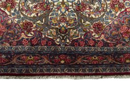 Close-up detail of 2000s Bijar rug from Iran / Persia showing Cork weave