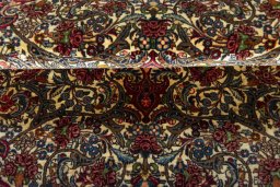 Backside of handmade 2000s Bijar rug showing knot structure and weave density