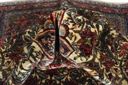 Central medallion detail of 2000s Bijar rug from Iran / Persia