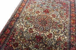 Central medallion detail of 2000s Bijar rug from Iran / Persia