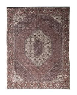 Full view of New Bijar rug from Iran / Persia, 337 × 252 cm in Red tones