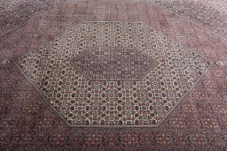 Central medallion detail of New Bijar rug from Iran / Persia