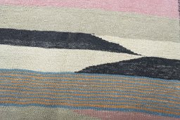 Backside of handmade New Bijar rug showing knot structure and weave density