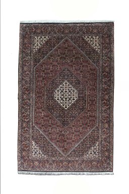 Full view of New Bijar rug from Iran / Persia, 202 × 130 cm in Red tones