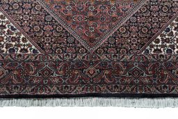 Full view of New Bijar rug from Iran / Persia, 202 × 130 cm in Red tones