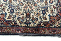 Close-up detail of 2000s Bijar rug from Iran / Persia showing Wool weave