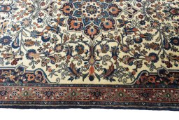 Full view of 2000s Bijar rug from Iran / Persia, 156 × 114 cm in Beige tones