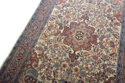 Backside of handmade 2000s Bijar rug showing knot structure and weave density