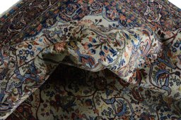Surface texture of 1970s Bijar rug with natural Wool and intricate pattern