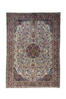 Full view of 1970s Bijar rug from Iran / Persia, 294 × 209 cm in Multi Color tones