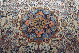 Central medallion detail of 1970s Bijar rug from Iran / Persia