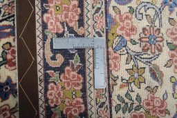Backside of handmade 2000s Bijar rug showing knot structure and weave density