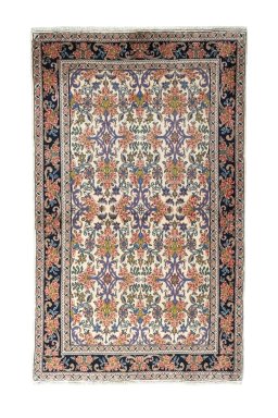 Full view of 2000s Bijar rug from Iran / Persia, 170 × 103 cm in Beige tones