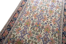 Backside of handmade 2000s Bijar rug showing knot structure and weave density