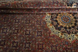 Close-up detail of 1970s Bijar rug from Iran / Persia showing Cork weave