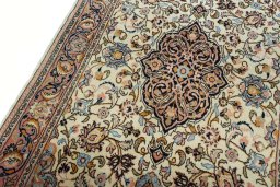 Backside of handmade New Bijar rug showing knot structure and weave density