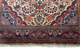 Close-up detail of New Bijar rug from Iran / Persia showing Wool weave